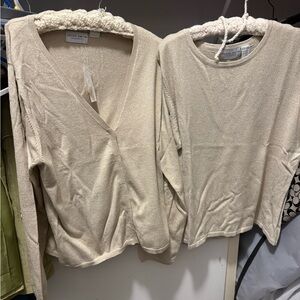 Jaclyn Smith Classic Lurex Cardigan in Beige with sparkles